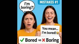 Boring Vs Bored: Learn English with Kru Ben #LearnEnglish#EnglishTips#EnglishMistakes#EnglishIsFun