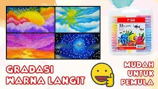 How to drawing and coloring SKY with Oil Pastel Color Gradation