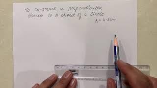 Construct a Perpendicular Bisector To Any Chord of A Circle