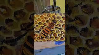 Bee painting for my beekeeper friends  living  in Sweden. #bee #beautifulcreation #paintingdemo