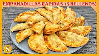 EMPANADILLAS RÁPIDAS y Fáciles (3 Rellenos) - Recetas en 5 Minutos