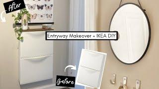 SMALL ENTRYWAY MAKEOVER + IKEA TRONES DIY | IKEA DIY HACK  + ENTRYWAY MAKEOVER DIY 2021