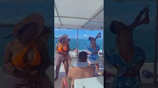 What happens on a catamaran cruise stays on the boat. #mauritius #îleauxcerfs #blackgirlmagic