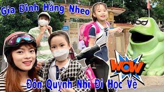 Gia Đình Hằng Nheo Đón Bé Quỳnh Nhi Đi Học Về | Hằng Nheo Vlog