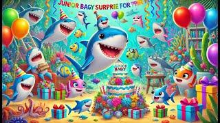 Kids: Junior Baby Shark's Big Surprise Party for Elder Baby Shark! | Nursery Rhymes |