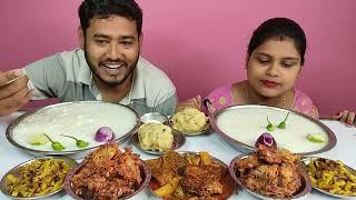 eating show panta vat, aloo seddho,aloo vaja, peyaji, fish curry