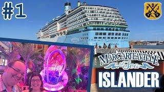 Margaritaville At Sea Islander Pt.1 - Embarkation, Balcony Tour, Sushi Dinner, Karaoke, Variety Show