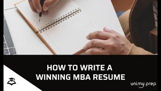 How to Write a Winning MBA Resume