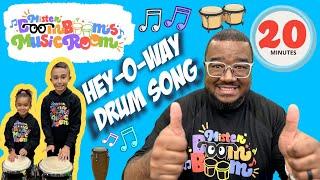 HEY-O-WAY Drum Song for Kids with Mister Boom Boom | Preschool Kids Songs + Nursery Rhymes