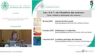 [Conférence] P. COSSART - Introduction du 5 à 7 de l’Académie des sciences : Rencontre avec Pie