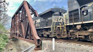 Train So Heavy It Needs Triple DPUs!   2+ Mile Long Train With 2 DPUs, Almost Over & Under CSX & NS
