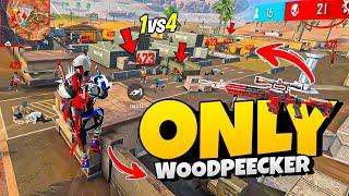 Only Single Woodpeecker Challenge in Solo Vs Squad Kalahari Lobby  Free Fire Max