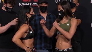 Cheyanne Buys vs. Gloria de Paula - Weigh-in Face-Off - (UFC Fight Night: Hall vs. Strickland)