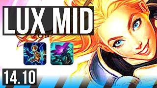 LUX vs BRAND (MID) | 1400+ games, Rank 9 Lux, 12/4/10 | EUW Challenger | 14.10
