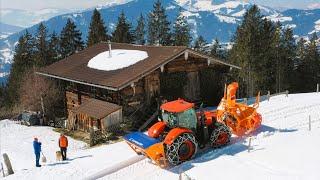 Winterdienst in den Alpen - Wie funktioniert eine Schneefräse? Vorstellung Kahlbacher Traktor Kubota