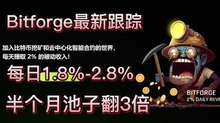 Bitforge最新跟踪情况|半个月池子翻了3倍|每日1.8%---2.8%|25天后本金可提取#赚钱 #defi