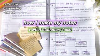 how to make notes + what stationery I use