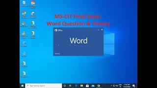 MSCIT Final Exam Word Question