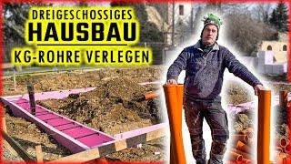 KG ROHRE für ABWASSER & LEERROHRE verlegen! | DREIGESCHOSSIGES HAUS #02 | Home Build Solution