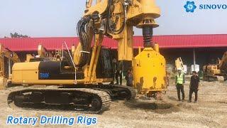 Caterpillar Base Rotary Drilling Rigs Hydraulic Powerful High Stability 130m Depth