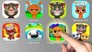 Sprunki incredibox,Talking Tom,Poppy Playtime Chapter 4,My Talking Tom,Tom Hero,My Hank,Tom Friends