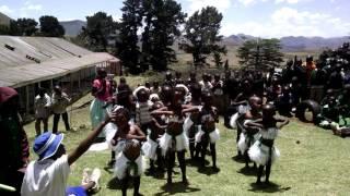 My welcome at my primary school in Lesotho.