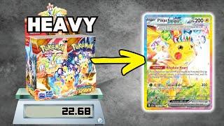 Can you WEIGH Surging Sparks to find Pikachu? (Full Booster Box)