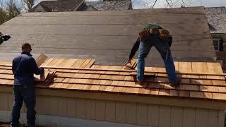 Cedar shingles. 7.5'' exposure