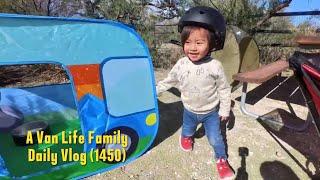 We stayed in an RV campground in Arizona | A Real Day of a Van Life Family Vlog (1450)