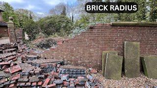 Massive Brick Radius Wall Repair on 19th century Wall - Tree Damage #bricklaying #construction