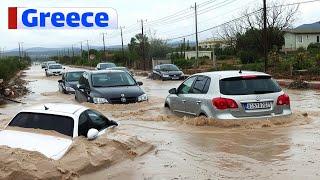 Storm Elena Strikes Greece ! Caused Severe Flooding in Loutra Aidipsos And Euboea