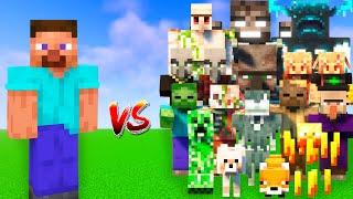 STEVE vs All Mobs Minecraft | Steve vs Every Mob - Minecraft Mob Battle 1.20 (No Armor, No weapons)