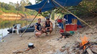 ACAMPAMOS NA BARRANCA DO RIO BRANCO ALTAS FLORESTA E PEGAMOS MUITOS PEIXES