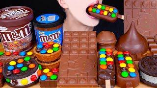 ASMR M&M'S MAGNUM KISSES KINDER OREO CHOCOLATE ICE CREAM NUTELLA TWIX  MUKBANG 먹방 咀嚼音 EATING SOUNDS