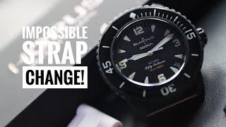 Swatch X Blancpain - Storm of Oceans. Horus STRAP CHANGE Impossible to remove sting bars!