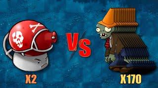 PVZ Fusion Challenge! - 2 Fusion Plants vs 170 Conehead Zombie + Extra, Who Will Win ?