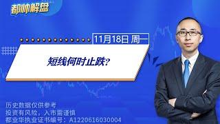 短线何时止跌？ | 2024.11.18 周一 A股解盘 | #上证指数 #收评 #股票行情 #大盘分析 #都业华 #每日解盘 #缠中说禅 #中枢理论 #技术面分析