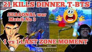 21 KILLS DINNER  T- BTS Last zone 1vs 1  Moment Seasonal war #madan #bgmilivetamil #madanop #bts