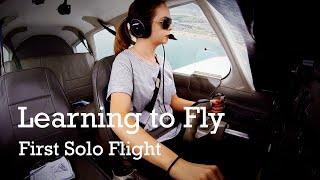 Beth's first solo flight with Sussex Flying Club