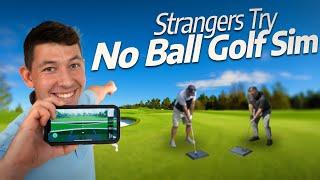 Strangers Try out the Golf Daddy Golf At Home, No Ball Golf Simulator