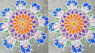 beautiful muggulu designs#104 #kolam #newrangoli #simplerangoli #indianart #@My_rangoli77