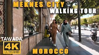 Meknes city downtown walking tour - Morocco 4K UHD