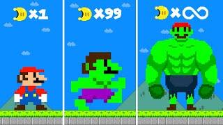 Super Mario Bros. But Every Moon Powerups Make Mario MUSCLE Hulk..