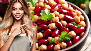 HEALTHY  Red Kidney Bean and Chickpea Salad Appetizer Recipe without Mayonnaise