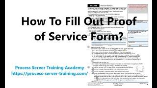 Process Server Training Academy | How To Fill Out Proof of Service Form