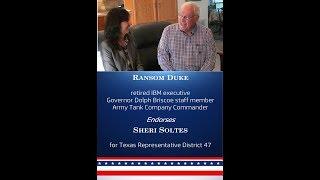 Ransom Duke Endorses Sheri Soltes for Texas Rep, District 47