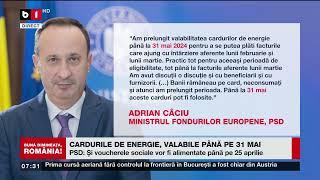 CARDURILE DE ENERGIE, VALABILE PÂNĂ PE 31 MAI_Știri B1TV_1 apr. 2024