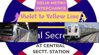 Violet to Yellow Line at Central Sectt. Interchange of Delhi Metro