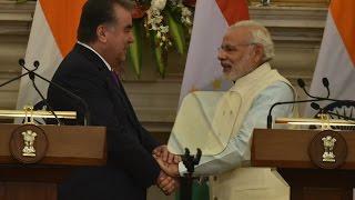 PM Modi at Joint Press Statement with President Emomali Rahmon of Tajikistan