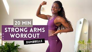 20 MIN TONED ARMS AND SHOULDERS WORKOUT WITH DUMBBELLS | STRONG ARMS CHALLENGE